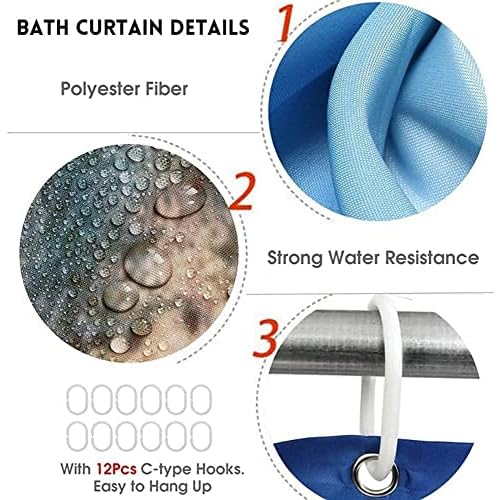 DDS-DUDES Christmas Shower Curtain Kids Bathroom Halloween Decor with 12 Curtain Hooks for Bathroom, Waterproof 71 x 71 inch (SC-16)