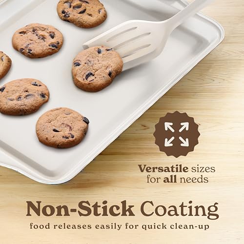Cream Nonstick Stackable Bakeware Set - 10 Pcs Space-Saving Kitchen Baking