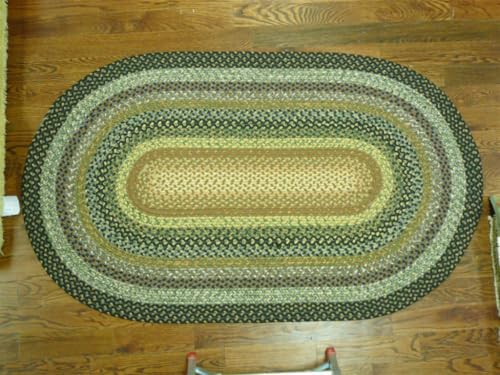 4x6 Oval Braided Area Rug - Multi Color Farmhouse Coastal Style