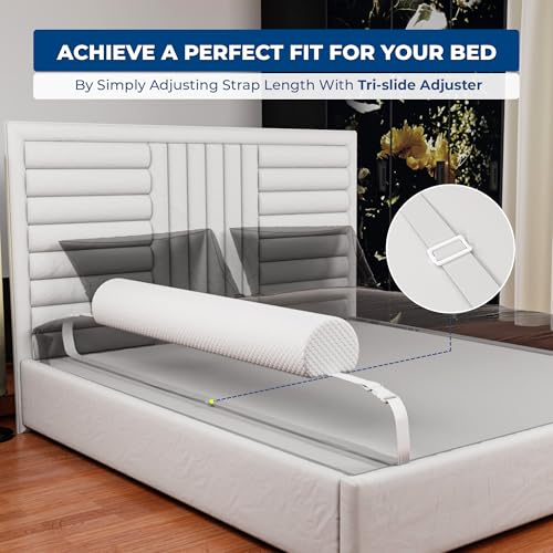 [1-Pack] Toddler Bed Bumper with Adjustable Straps - Fits Full, Twin, Queen & King Beds