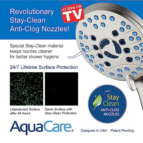 High Pressure Handheld Shower Head with 8 Modes & 2-Mode Power Wash – Satin Nickel, 2.5 GPM