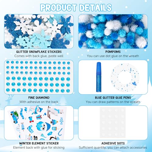 Winter Wreath Craft Kit - 36 DIY Christmas Wreath Decorations for Holiday Decor