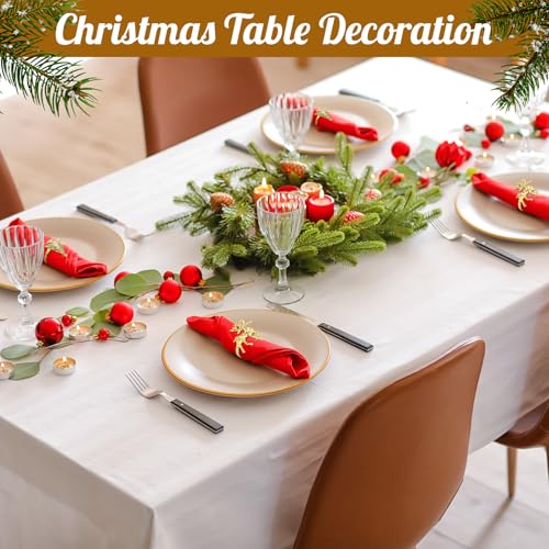 Tioncy 24 Pcs Christmas Napkin Rings - Reindeer & Ball Tree Gold Set