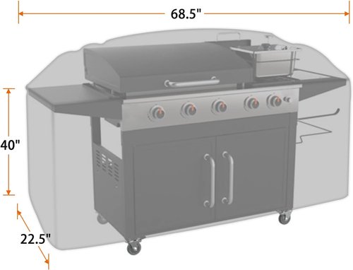 iCOVER Griddle Cover for Blackstone Rangetop Combo Griddles 600D Heavy Duty Waterproof Canvas, Fits Up to 68"