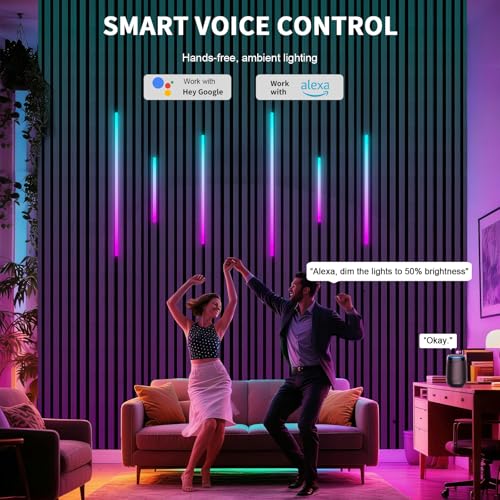 RGB+IC Led Recessed Lighting Kit Wall Panel Lights, 6PCS Smart Color