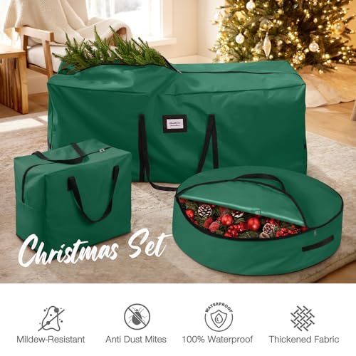 KPX 3 Pack Christmas Tree Storage Bag for 9 Ft Artificial Tree Waterproof & Reinforced Handles