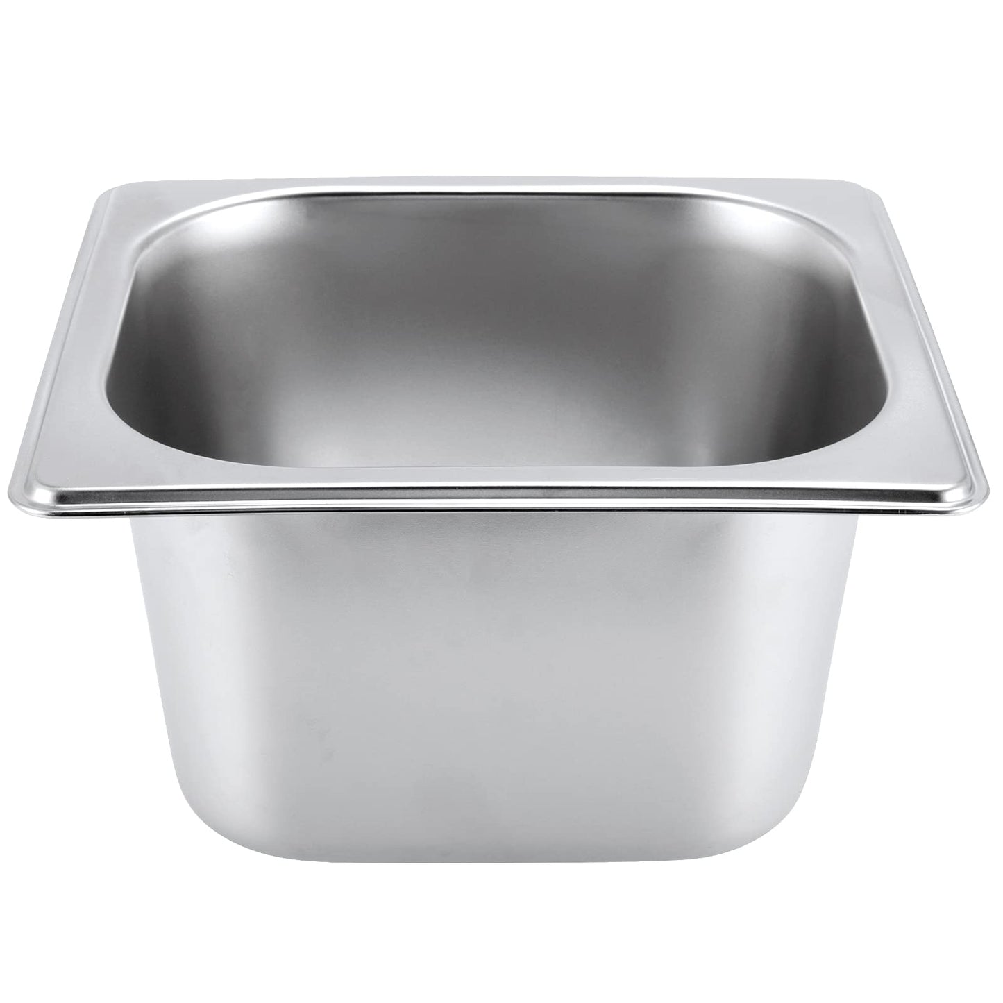 JAPCHET 8 Pack 1/6 Size 2-1/2 Inch Deep Steam Pan, Steam Table Chafer Pan, Stainless Steel Hotel Pan Food Pan for Buffet, Restaurants, Catering