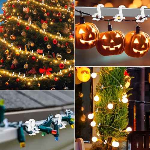 Holiday Light Clips,150 pcs Holiday Light Clips Outdoor Lights Hooks for Christmas Party Light Strings Outdoor Hang Gutter Hooks Halloween Decoration£¨C£©