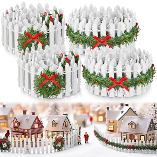 BrightRow 2 Pcs White Christmas Fairy Garden Fence Village Accessories - Variation of White / 2