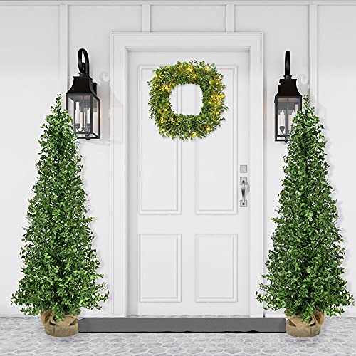 48-Inch Faux Boxwood Tree with Burlap Bag - Unlit Holiday & Outdoor Decor