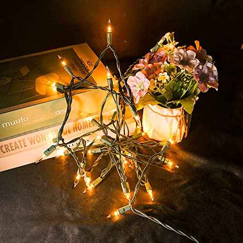 MULTI-SPARKING Clear Christmas Lights 35 Count - Incandescent Warm White Mini String Lights for Indoor/Outdoor Holiday Christmas Decorations, 8.5 Feet Green Wire, Connectable