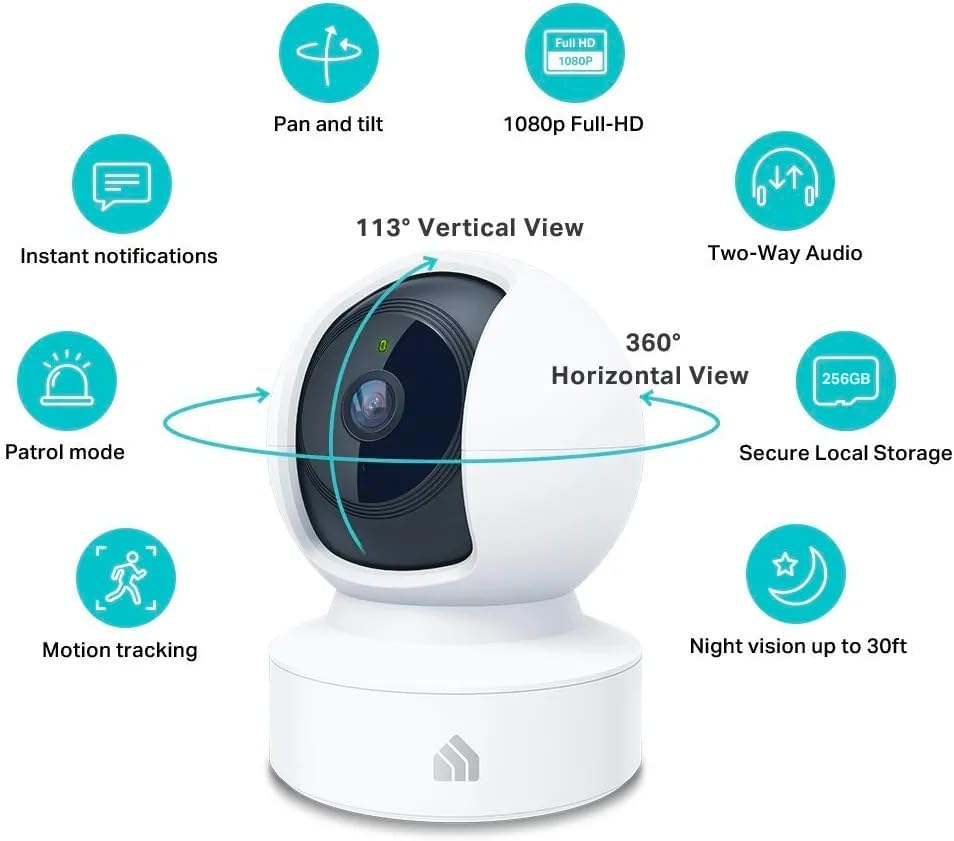 Kasa 1080p Indoor Pan/Tilt Security Camera - Baby & Pet Monitor with Motion Detection, Night Vision & 2-Way Audio