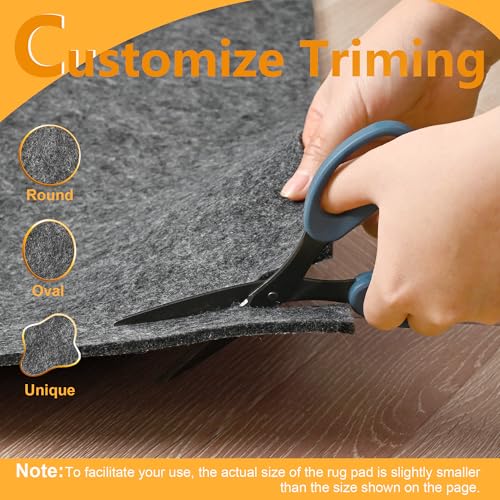 9x12 Non Slip Rug Pad Gripper - 1/4 Inch Thick Cushioned Carpet Pad - Rectangular Variation