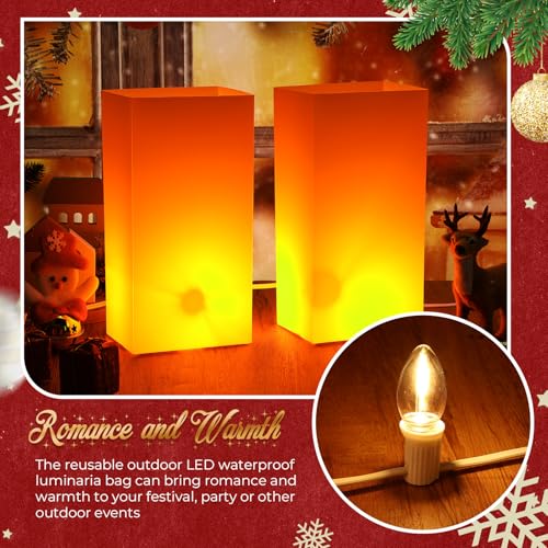 Aurelema Wave Pattern LED Luminary Bags with Lights - 20 Pack Outdoor Decor