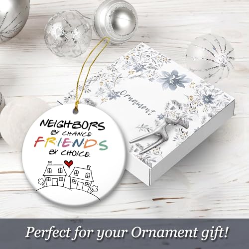 Colorful Friends Friendship Christmas Ornament 2024 | Neighbors By Chance, Friends By Choice, Ceramic Gift