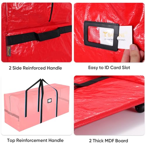 BALEINE 9 ft Red Rolling Christmas Tree Storage Bag with Wheels & Handles