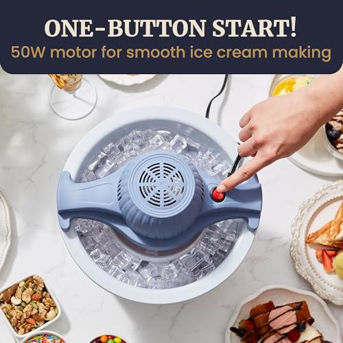 Elite Gourmet EIM350 4Qt 50W Electric Ice Cream Maker, Periwinkle