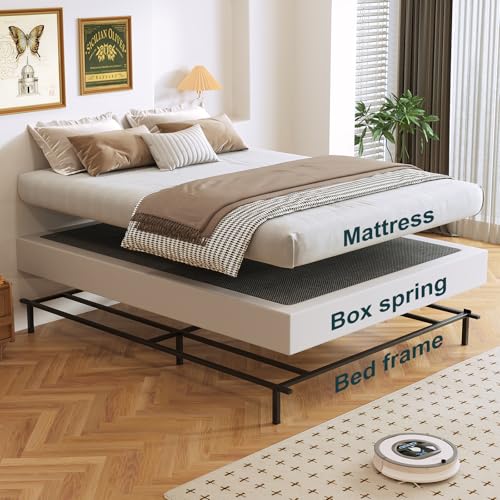 Arhomefurni 7 Inch Queen Metal Box Spring Foundation - Noise-Free, Easy Assembly