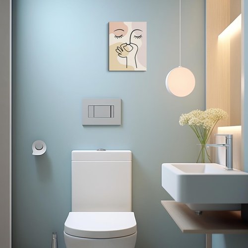 Funny Boho Wall Art by [Brand Name] - Humorous Bathroom Decor Canvas | Abstract Minimalist Design, 11.4"x15"
