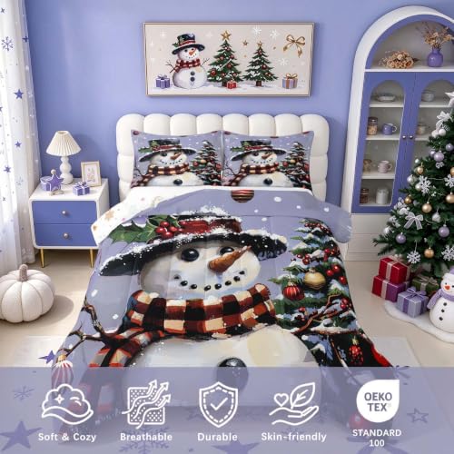 Feelyou Kids Christmas Bedding Set Multi 50 Queen Size Holiday Snowman Comforter