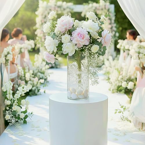 XXL Extra Large Clear Acrylic Floor Vase Set - 3 Sizes, Unbreakable Cylinder Flower Holders