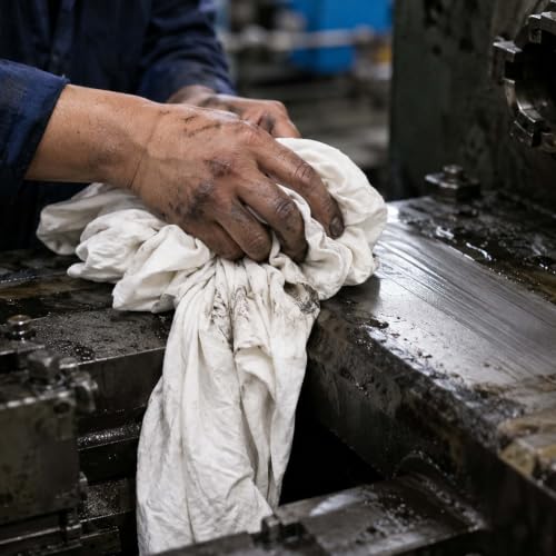 SupremePlus 10 lbs. Recycled White T-Shirt Rags Box - Bulk Shop Towels for Oil, Paint & Auto Cleaning