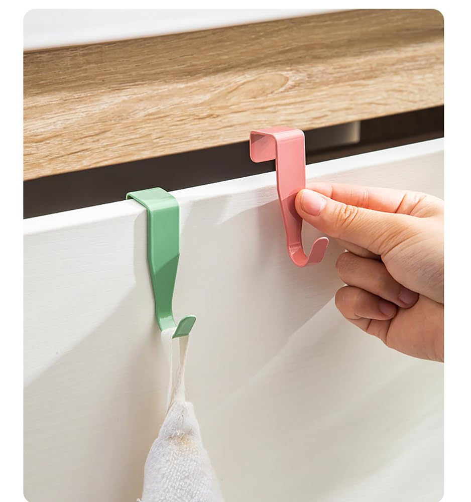 eywlwaar Over The Cabinet Door Hooks Door Hanger 4Pack Single Hook（Thickness Over 0.8Inch is Not Suitable）