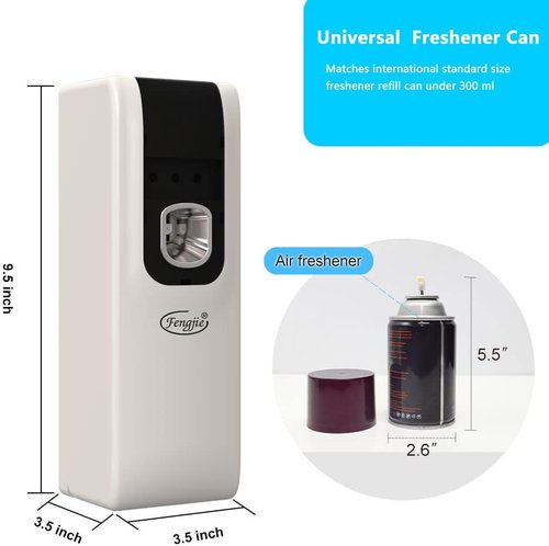 FENGJIE Automatic Air Freshener Spray Dispenser - Wall Mount & Free Standing for Home, Office & Hotel