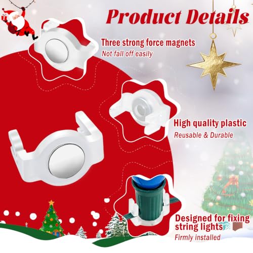 Round-Clear Magnetic Christmas Light Clips 200 Pack for C7 C9 Sockets - UQM
