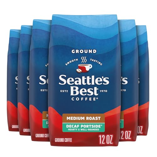 Decaf Ground Coffee - Medium Roast, 12oz Bags, Pack of 6