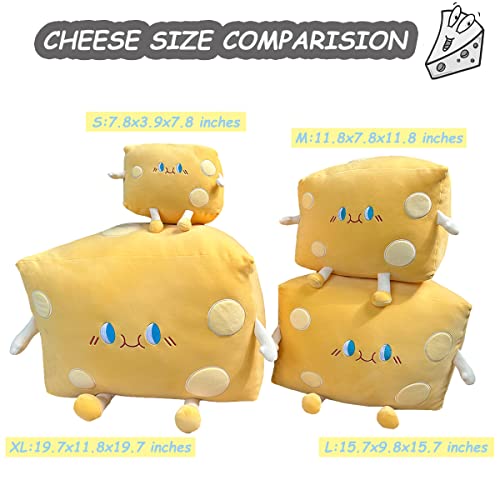 Cheese Stuffed Toys - Food Bread Plush Pillow - Home Decoration Christmas Birthday Gift for Kids Boys Girls (Medium)