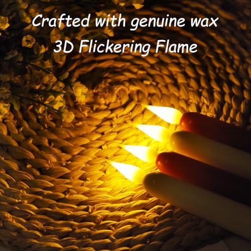 Flameless Taper Candles with Remote Control,9pack Dripless Plastic