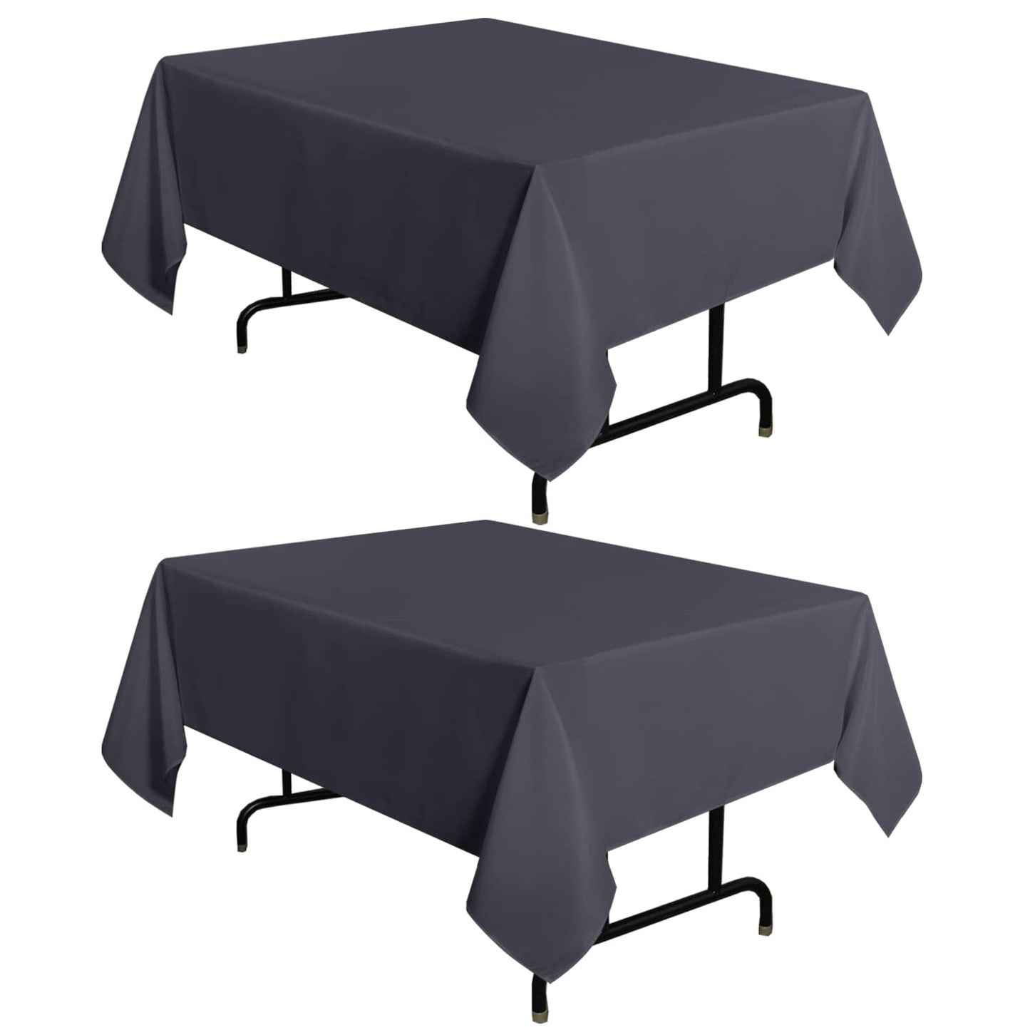 sancua 2 Pack Dark Grey Tablecloth 54 x 54 Inch, Stain and Wrinkle Resistant Square Table Cloth - Washable Polyester Table Cover for Dining Tables, Buffet Parties and Camping