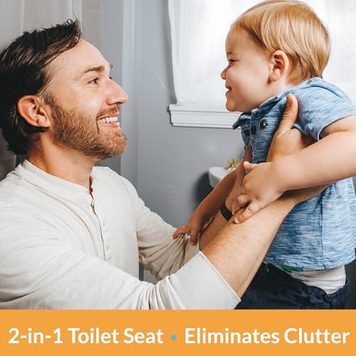 Mayfair Elongated Little2Big Toilet Seat with Built-In Toddler Potty, Slow Close, Easy Install, Made in USA
