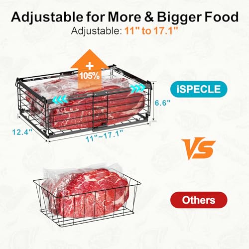 iSPECLE 8 Pack Freezer Organizer Bins - Adjustable Fits 10-20 Cu Ft Chest Freezers - Black