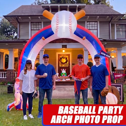 Shappy 9 ft Inflatable Baseball Arch with LED Lights for Party & Game Day Decor
