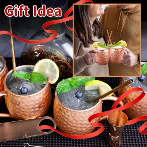 LINALL Moscow Mule Copper Mugs- Set of 12 Plated Stainless Steel Mug