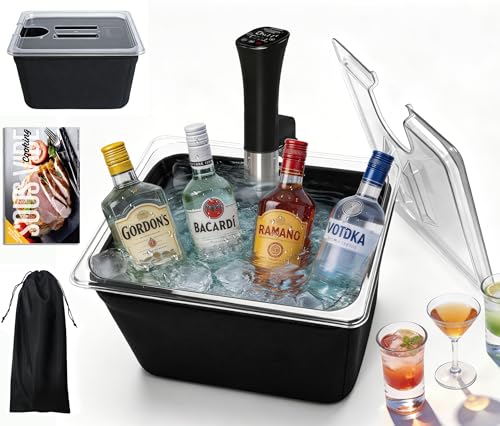 CATTLEMAN Sous Vide Cooker with 12QT Container & Lid - 1000W Precision Cooking & Wine Chiller