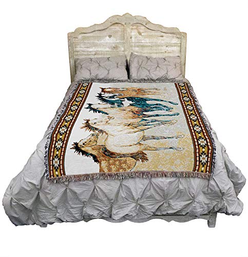 Stepping Out Blanket by Pure Country Weavers - John Saunders Cotton Throw (72x54) Made in USA