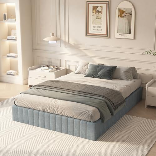 YORMDMO 9 Inch Queen Box Spring with Upholstered Fabric - High Profile Metal Bed Foundation