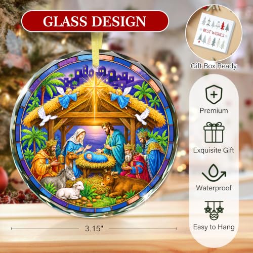 FaCraft 08- Nativity Scene Ornament Christmas Nativity Religious Ornament 3.15in