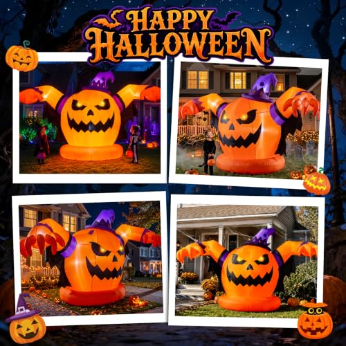 Max Fun 12.2 FT Inflatable Halloween Pumpkin Outdoor Decor - Weatherproof & Automatic Inflation
