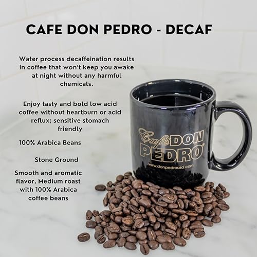 Cafe Don Pedro 72 Low Acid Decaf Coffee Pods for Keurig - Arabica Breakfast Blend