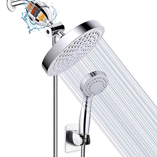 Filtered Handheld Shower Head with High Pressure Rainfall - Silver