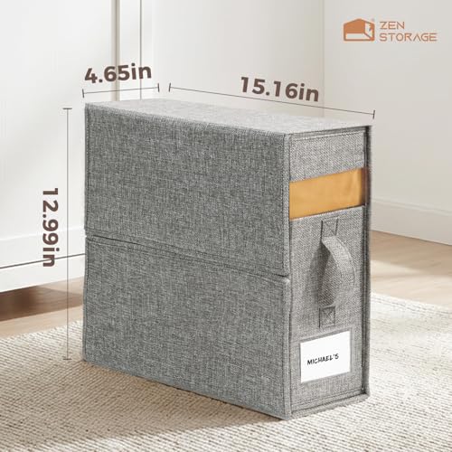 Grey 6 Pack Linen Closet Sheet Organizers - Durable 1200D Fabric Storage Bins