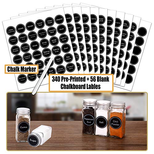 48 Pack Glass Spice Jars with Airtight Lids & 703 Labels - Kitchen Storage Set