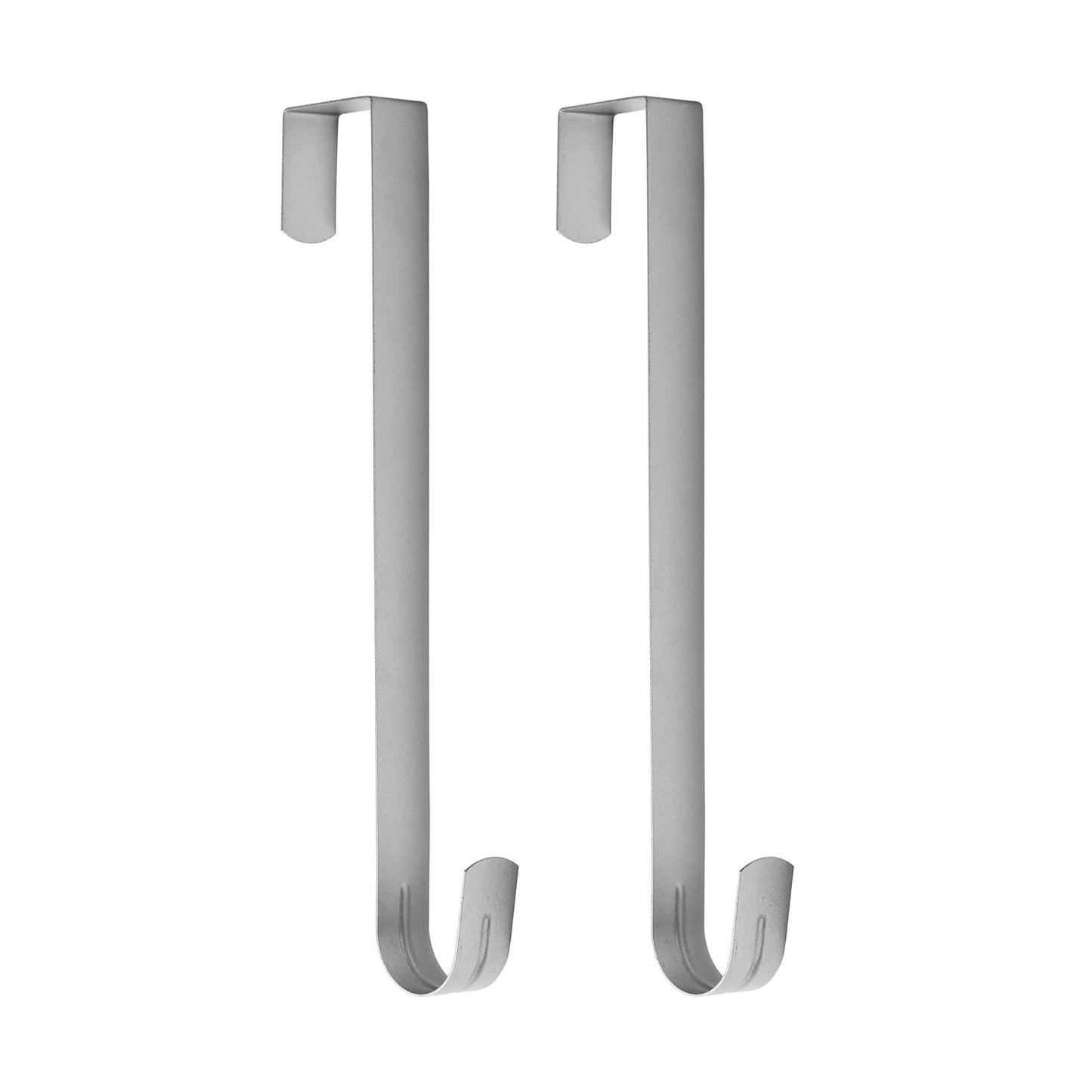 Sattiyrch 15" Wreath Hanger for Front Door,Sturdy Steel Wreath Door Hanger,Over The Door Hanger Hook (Silver,2)