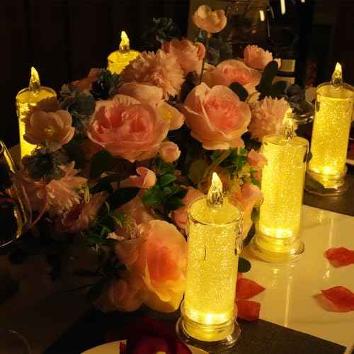 2 PCS LED Flameless Candles,Fake Candle, Battery Operated Candles/Battery Included for Valentine Bedroom Birthday Wedding Christmas Decorations Home Decor