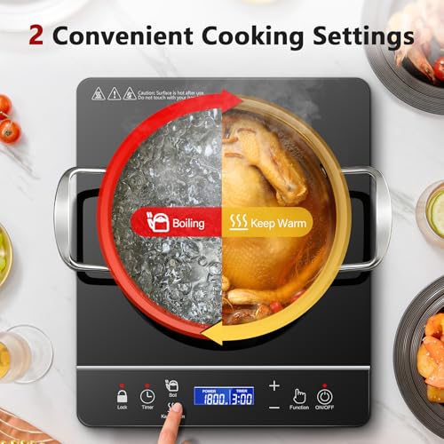 Portable Induction Cooktop 1800W with Touch Control & Timer