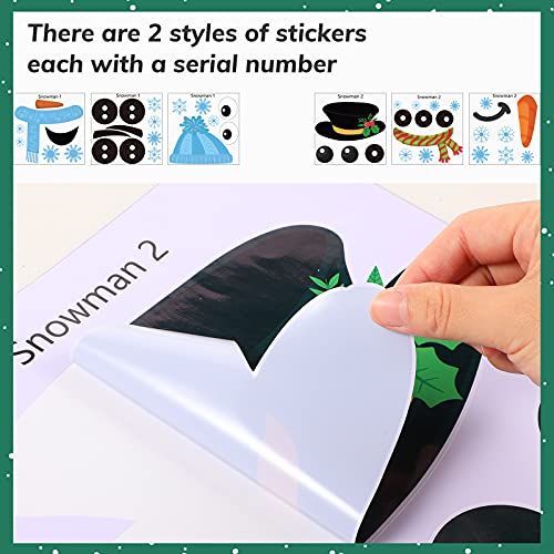 Dianelhall Snowman Door Stickers – 6 Sheets Holiday Refrigerator/Window Decor (Snowman Variant)